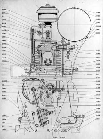 Drawing of Howard Air-Cooled Diesel